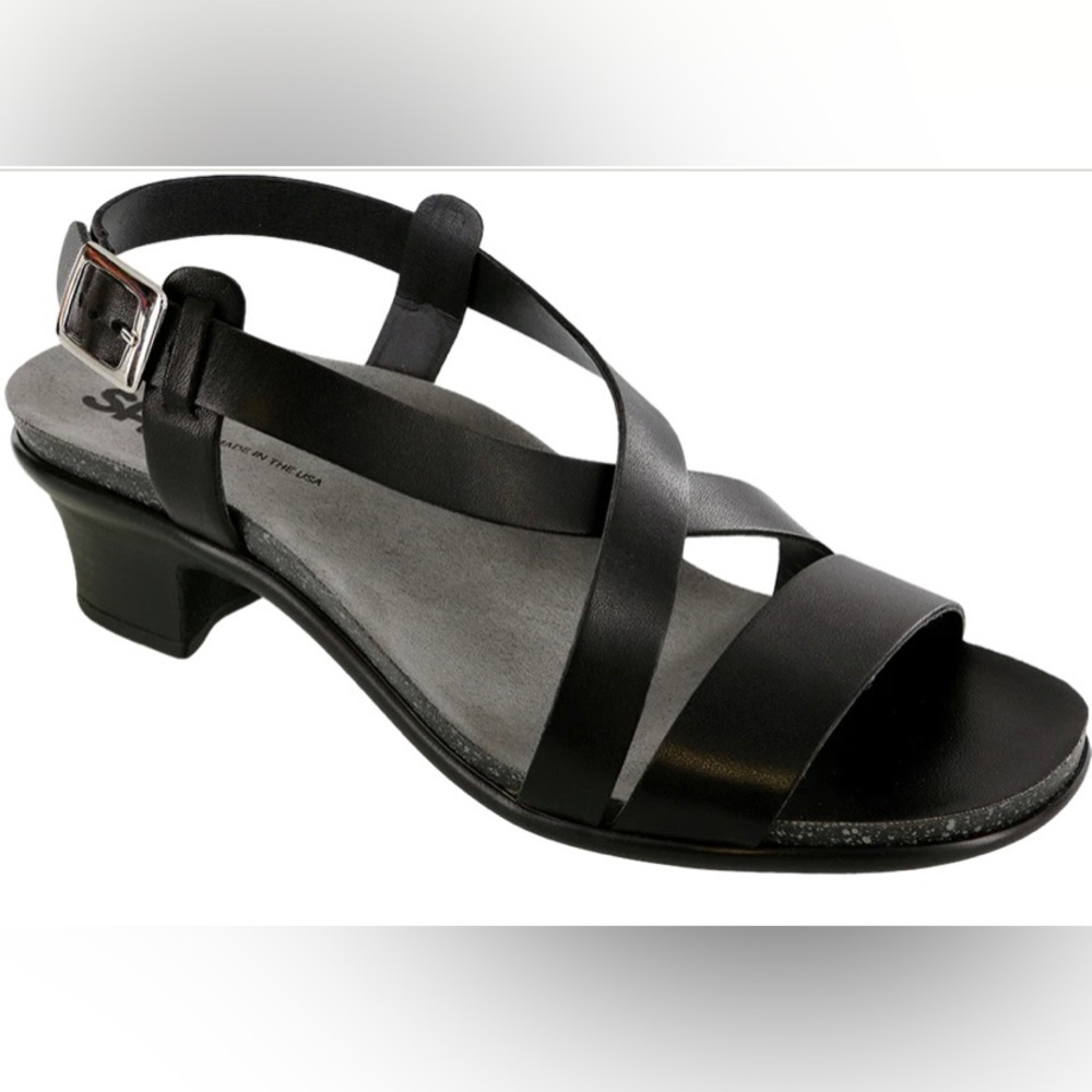 SAS Nouveau Black Leather Open Toe Casual Slingback Sandal-Women’s Sz 10.5M-NWOB - Picture 2 of 16